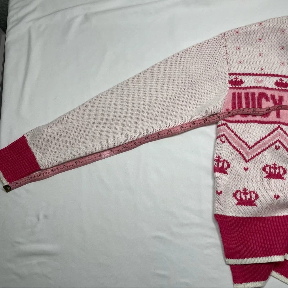 Juicy Couture Pink Crown Logo Knit Sweater